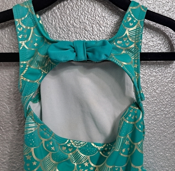 Mermaids Teal One Piece Swim Suit With Tutu   Size 2 - Picture 5 of 8